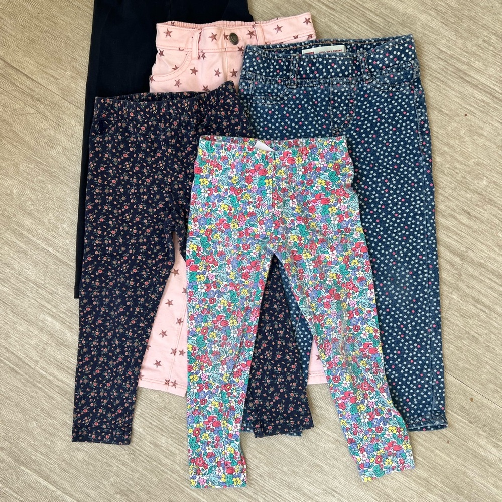 Floral and Polka Dot Kids Leggings Set